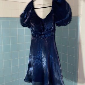 Silk Navy Mini Dress